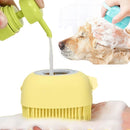 Escova com porta shampoo para banho em pet, feita de silicone sem risco nenhum para seu pet